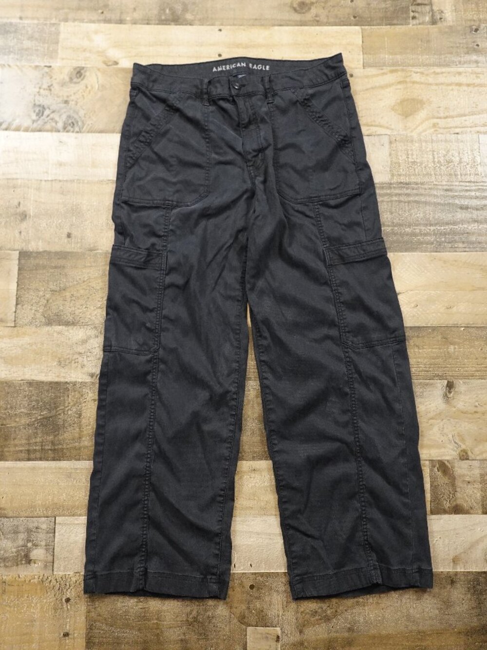 American Eagle Stovepipe Cargo Pants Women’s 12 Dark Navy Stretch 28" Inseam